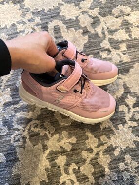 On Running Kids Pink and Navy Athletic Sneakers